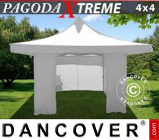 Partytent 4x4m / (5x5m) Wit, inkl. 4...