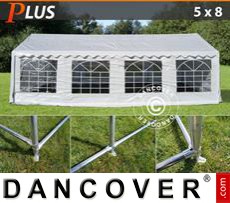 Partytent 5x8m PE, Wit + Grondframe